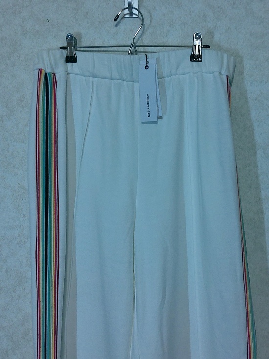 NWT 525 America Born in Brooklyn Bleach White Multi Mid Weight Trousers Size L - Picture 3 of 11